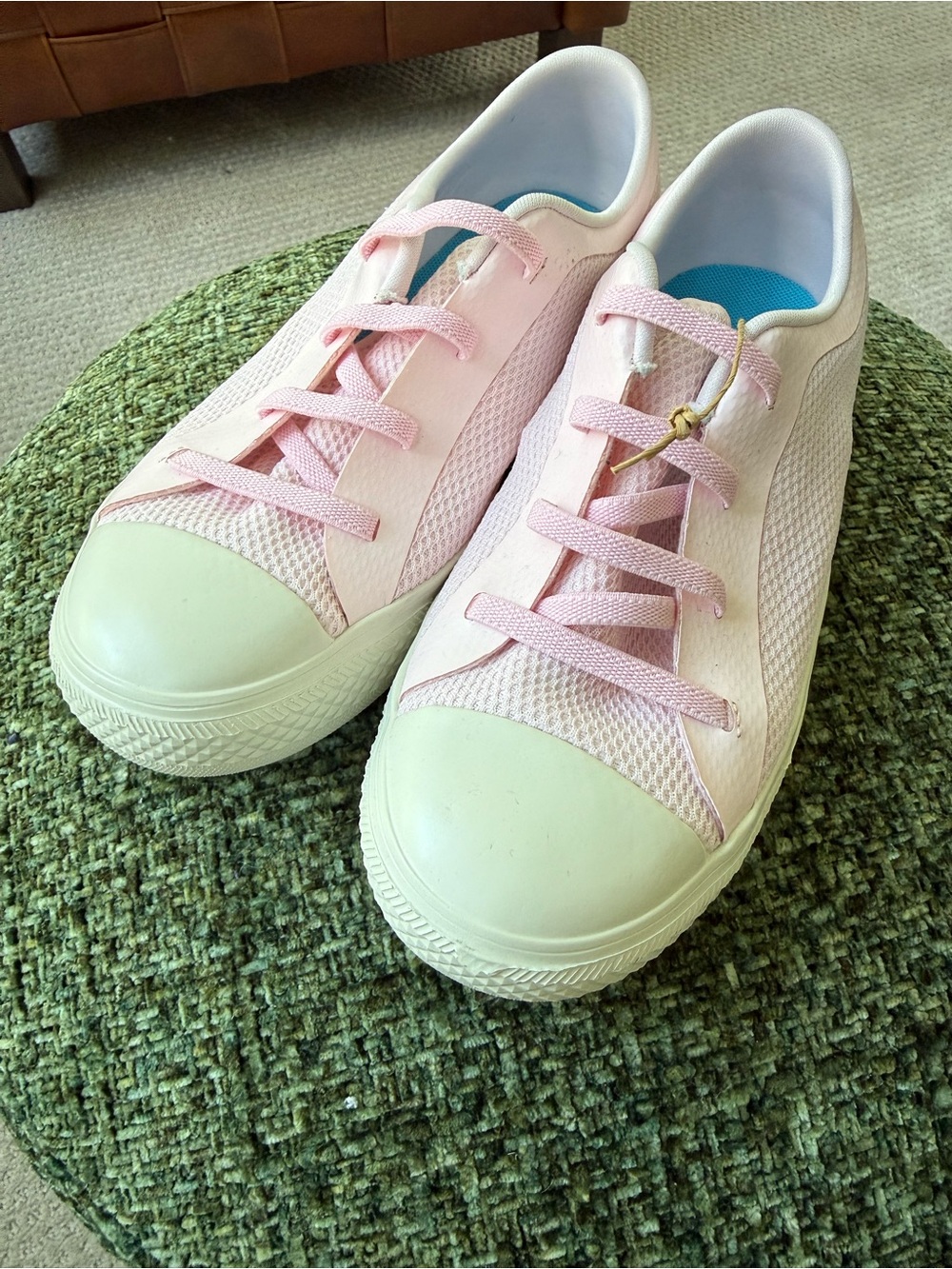 PEOPLE Girls' Pink Mesh Low-Top Sneakers with Cream Sole
